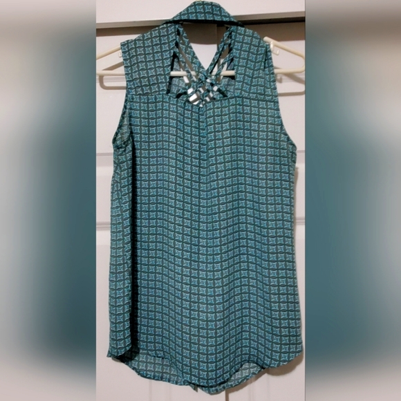 Zac&Rachel Patterned Sleeveless Top Sz. S - Picture 3 of 4